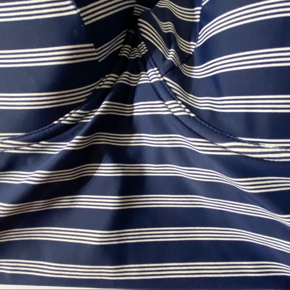 Merona Swimsuit One Piece Blue Stripes X Large String Halter - Picture 2 of 11